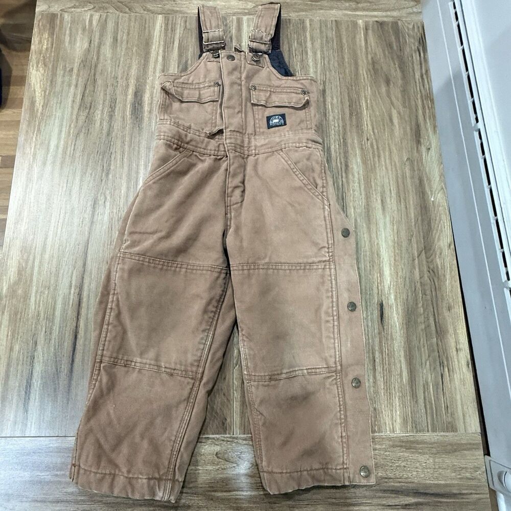 The Polar King Unisex Kids XS Brown Bib Work Farm Overalls Coveralls